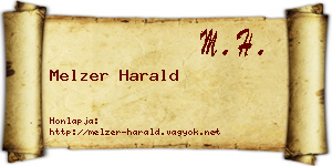 Melzer Harald névjegykártya
